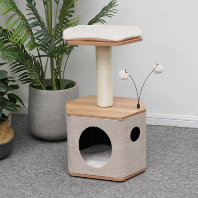 PetPals 28" Cat Tree with Condo and Scratching Post