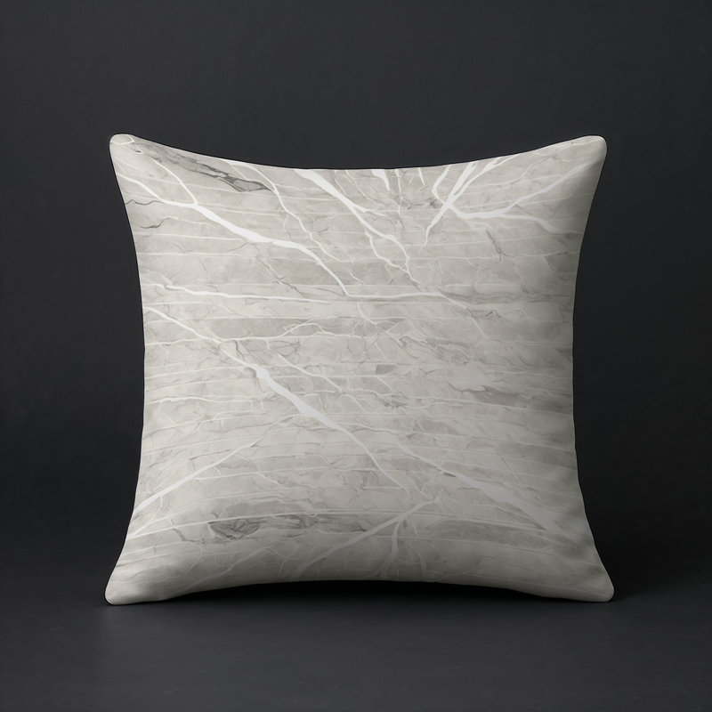 Coussin décoratif intérieur et extérieur Modern, Gris abstrait, Carré 18 po