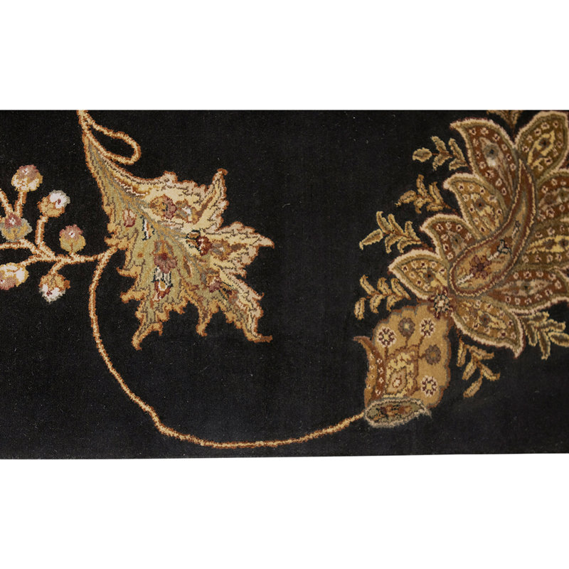 Hand Woven Silk and Wool Floral Area Rug