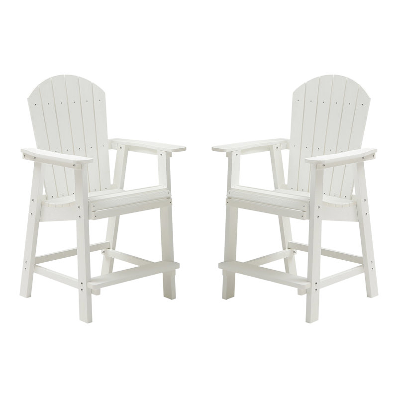 Fauteuil de patio Hips avec accoudoirs, de 2, de couleur blanche, pour la cour de la piscine, et facile à nettoyer, 2 pièces confortables -