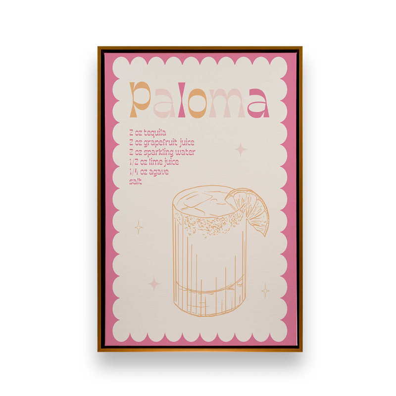 «Paloma Cocktail» par Garima Dhawan, impression, H 24 po x l 18 po, Cadre flottant, Doré