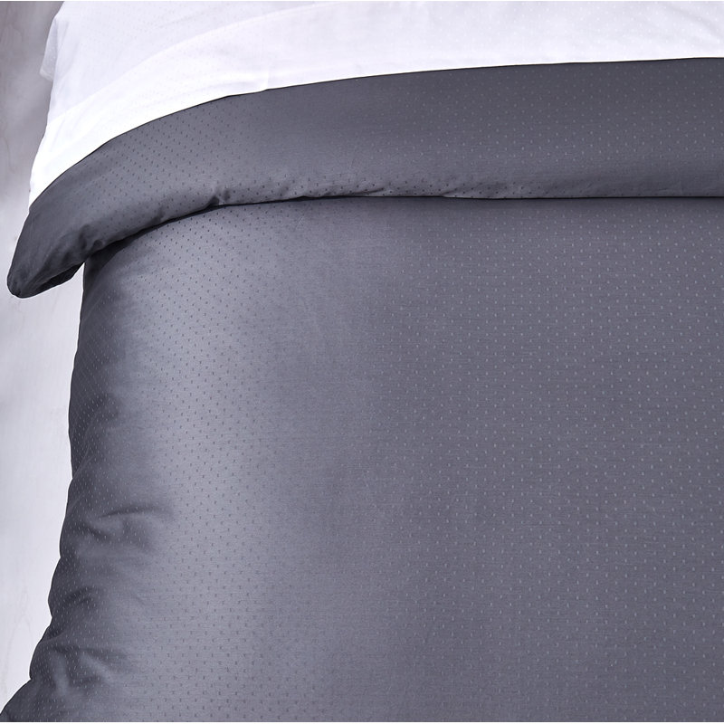 Ensemble de housse de couette 100% coton 600 fils 600 fils, Housse de couette très grand et 2 taies, Gris foncé