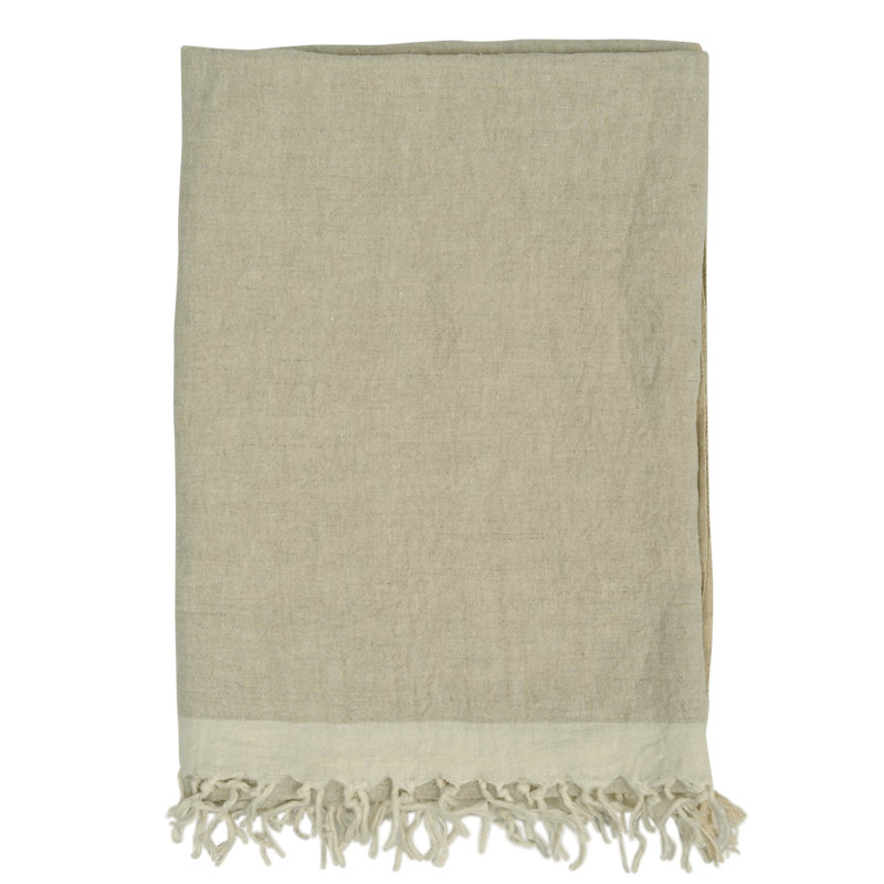 Throw Blanket, Linen/Stone