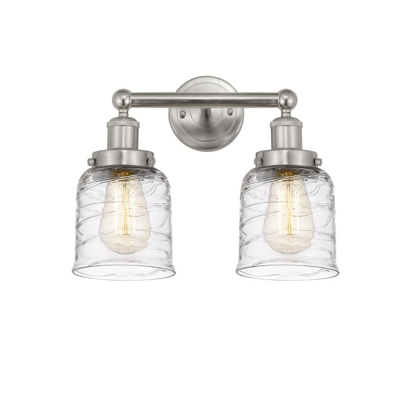 Éclairage pour meuble-lavabo à 2 lumières à intensité variable Corralitos, Transparent, Nickel satiné brossé