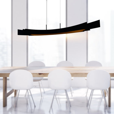 72" Chandelier with Integrated LED - Modern Linear Ceiling Light Fixture, Adjustable Height, Dimmable for Dining Room, Kitchen, or Living Room