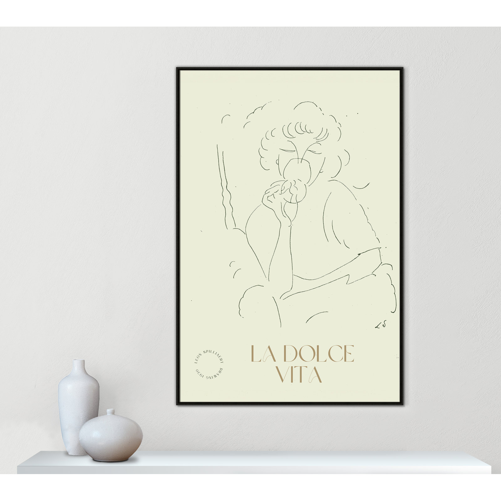 Dottie "La Dolce Vita" Print, 61.5" H x 41.5" W, Espresso