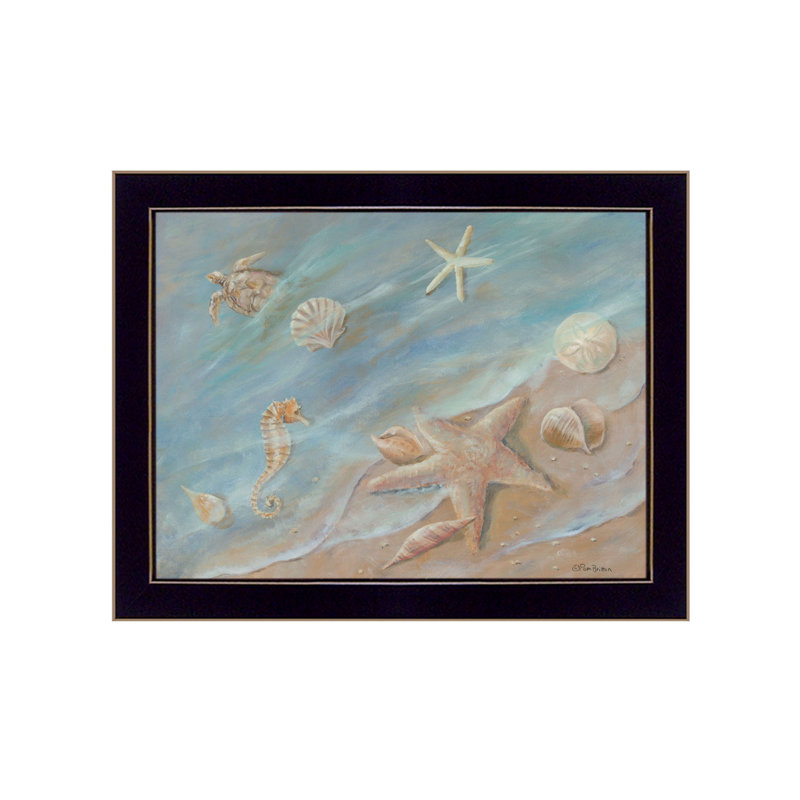 Seashore Star, impression murale encadrée noire