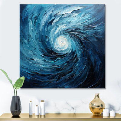 «Blue and White Emotion Spiral 3», art mural abstrait