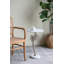 Table d'appoint ronde 14 po x 14 po x 24 po avec plateau en marbre blanc et palmier doré