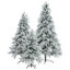 Ensemble d'arbre de Noël enneigé avec sapin pré-éclairé - 4 pi, 6 pi, 7,5 pi avec 800 lumières DEL jaune chaud et colorées et 8 modes de clignotement