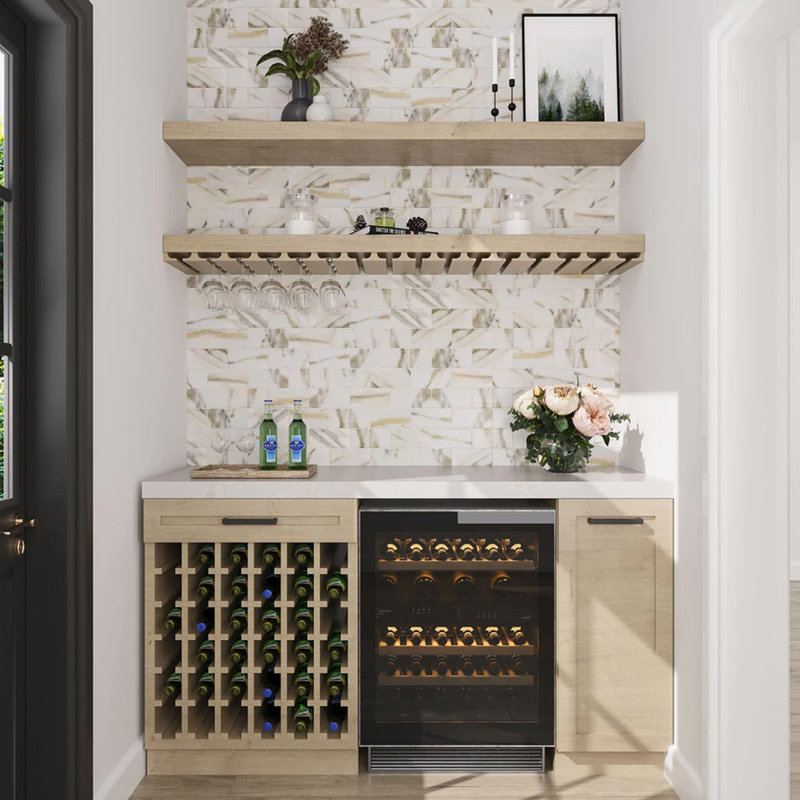 3" x 6" Glass Brick Joint Mosaic Wall & Floor Tile, Calacatta
