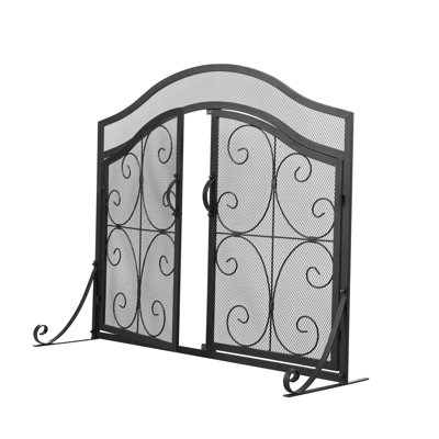 2 Double Door Iron Fireplace Door
