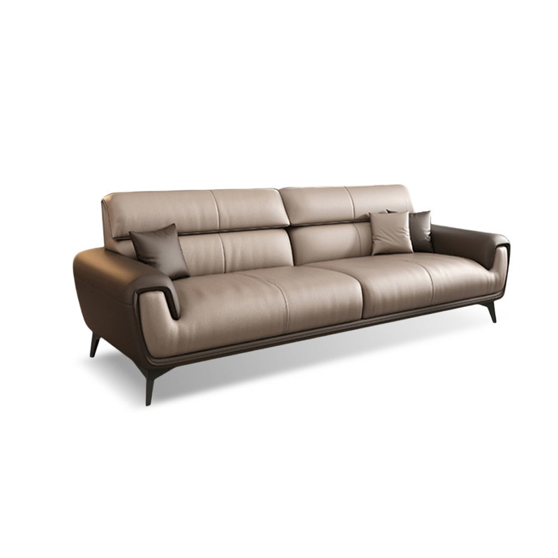 Causeuse-coussin standard en cuir véritable kaki