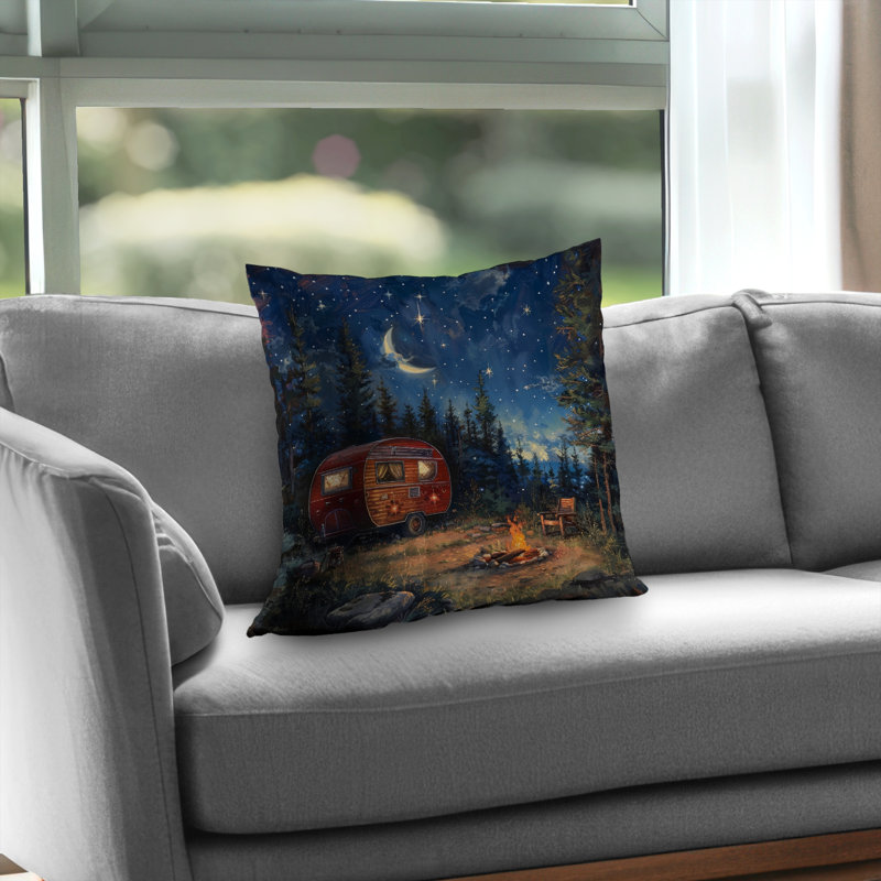 Campfire Gray Poly Twill Throw | Cozy Home Decor Accent – Throw Pillow Cover Only, Double-Sided Print, Insert Not Included