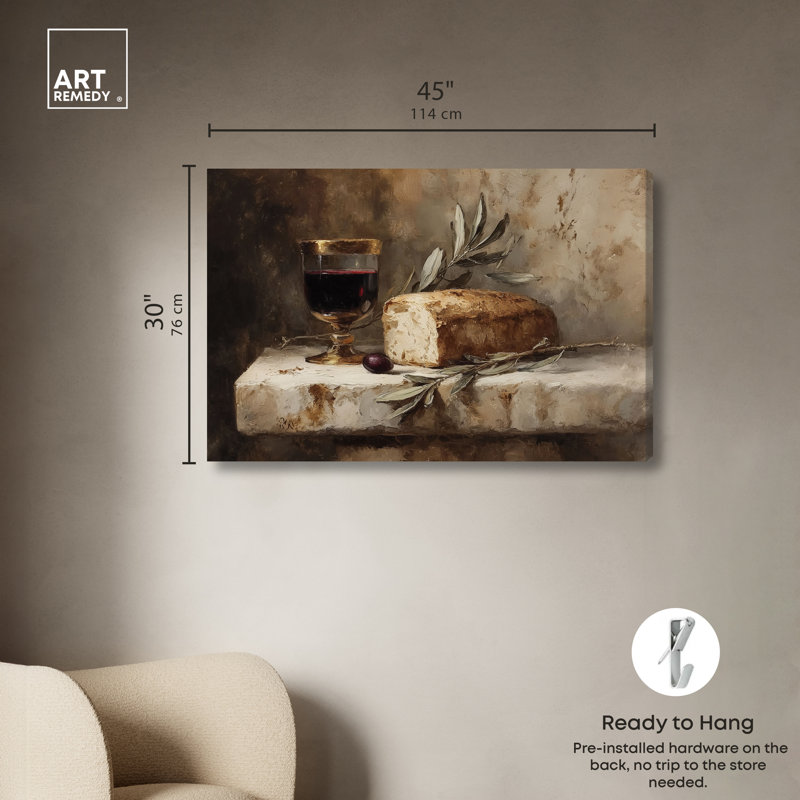  «Broken Bread II», reproduction d'art sur toile, toile tendue, 45 x 30, 30"H x 45"W, Canvas Unframed