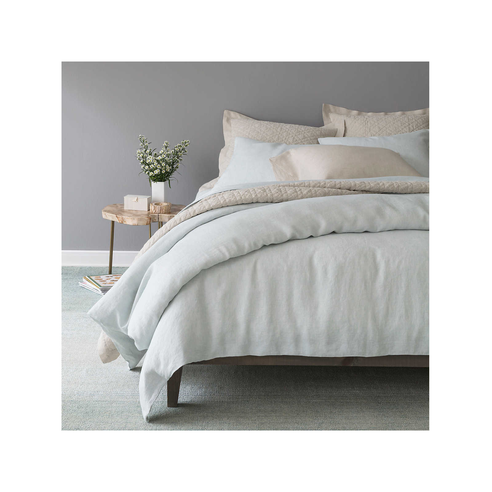 Lush Linen Duvet Cover, Sky, Twin/Twin XL Duvet Cover