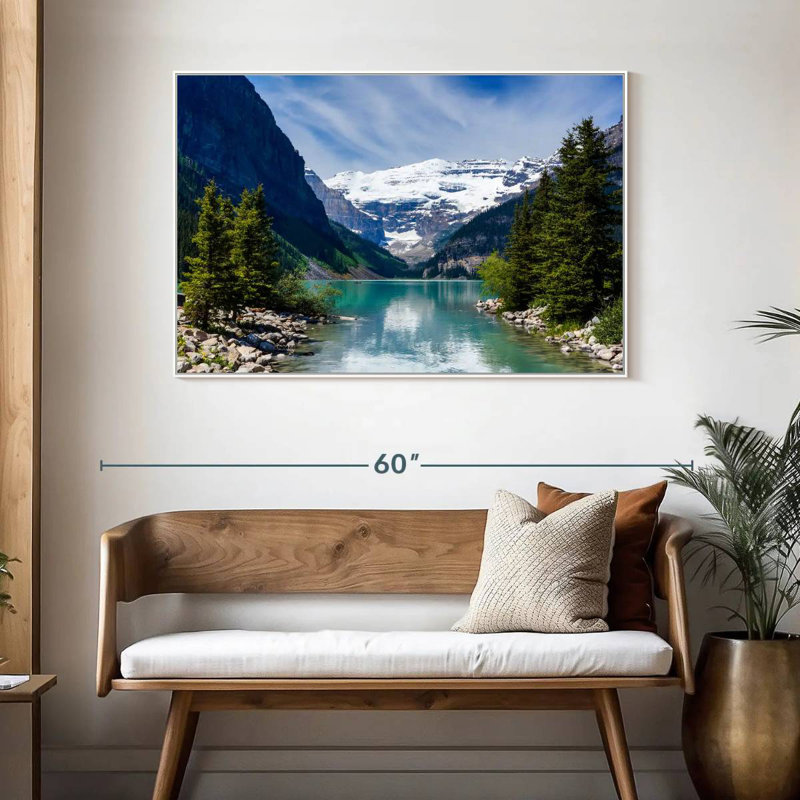 Splendide lac Louise, Cadre flottant blanc, 46 po x 31 po