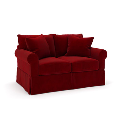 Amari 63" Rolled Arm Slipcovered Loveseat