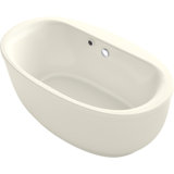 Sunstruck® 60 In. x 34 In. Oval Freestanding Bath with Bask® Heated Surface and Fluted Shroud