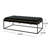 Black Upholstered Bench With Velvet And Brass Finish - Modern Design, Fabric Upholstery, 16 In Height, 49 Depth Channel , Seating, Depth, 25 Width, Height
