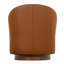 Fauteuil demi-tonneau pivotant en cuir moderne avec base en bois massif (ensemble de 2)-538221313