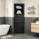 Grande armoire de coin autoportante triangulaire, 3 tiroirs et tablettes réglables, armoire de rangement en panneau de fibres à densité moyenne peint résistant à l'eau, multi-usage pour la salle de bain, la cuisine, la salle à manger et le salon