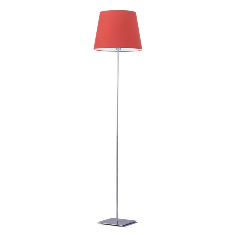 Asauni 162.5cm Traditional Floor Lamp, Red, Silver
