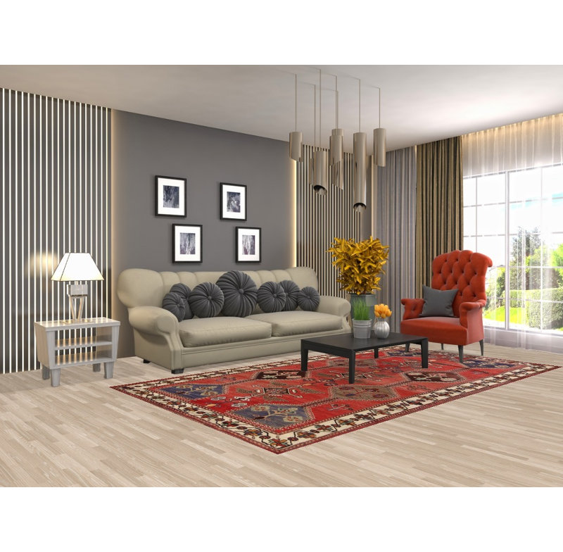 Tapis traditionnel en laine Tribal 5 x 9