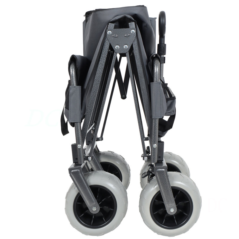 Chariot pliant 3 en 1 avec siège de banc - capacité de 500 lb, pneus de plage de 9 po x 4 po pour le camping et la plage