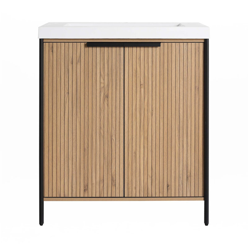 Meuble-lavabo autoportant avec lavabo en résine