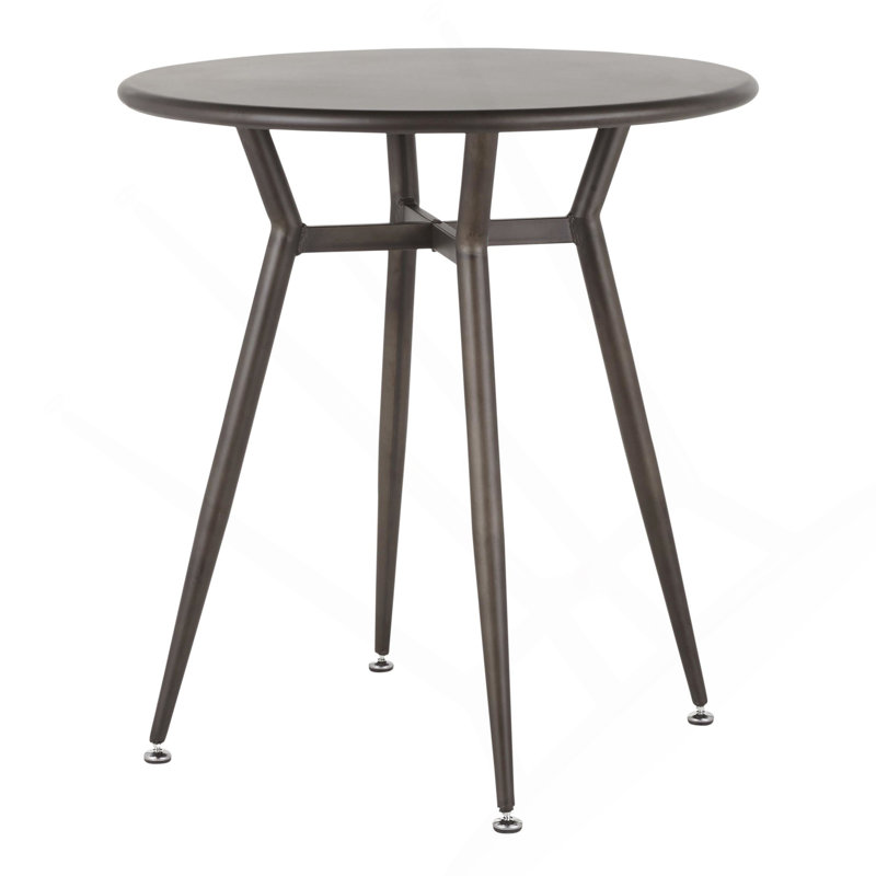 Table de salle à manger ronde Clara, Noir, Noir antique
