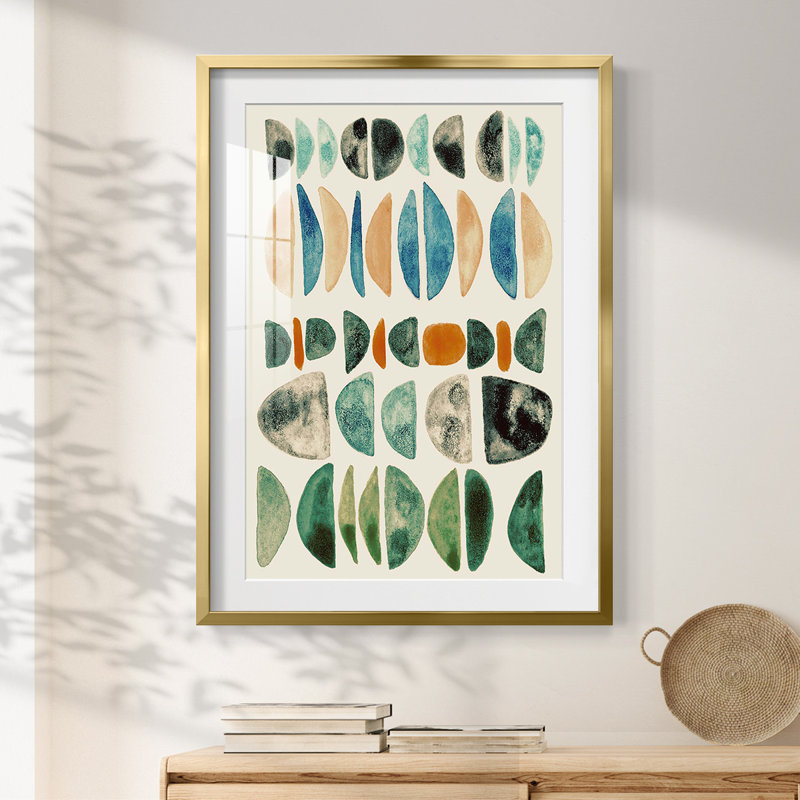 Semi Stack II -Framed Print, 25.5" H x 17.5" W, Gold