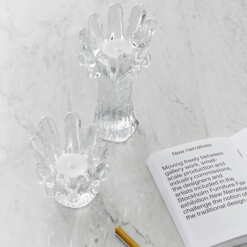 Sunflower Votive Candle Holder, 3.6" H x 3.9" W x 3.9" D, Clear
