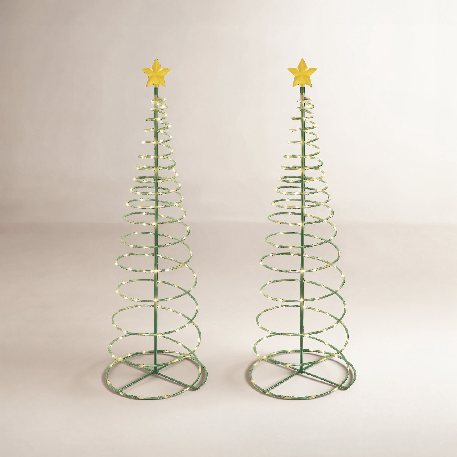 Lighted Christmas Tree Yard Display, White/Yellow