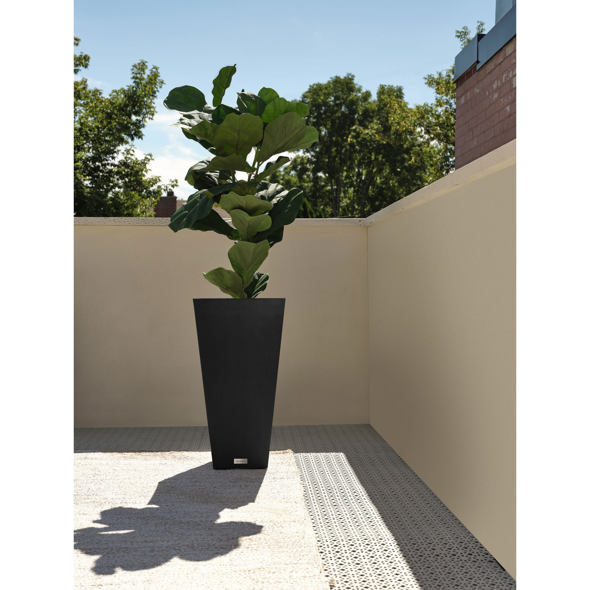 Pure Series Midland Planter, 1, Black, 26" H x 13.75" W x 13.75" D