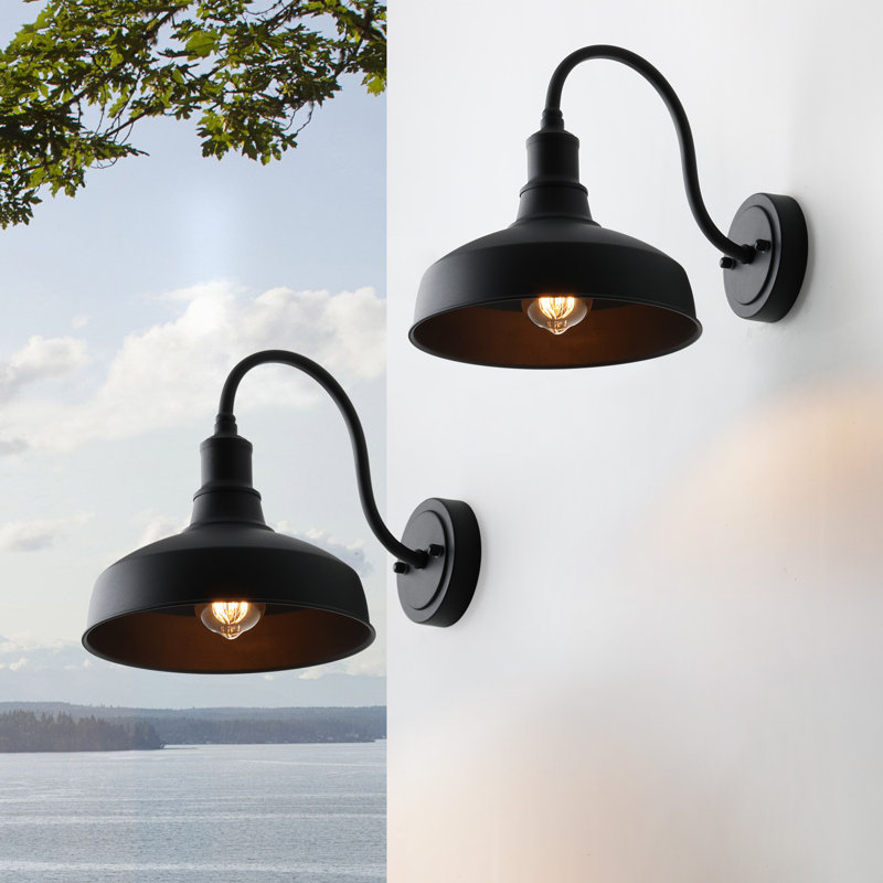 Lanterne murale Atiye Farmhouse, H 9,84 po x l 10,24 po x P 13,78 po, Set of 2