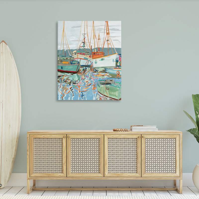 "Modern Boating Harbor" par Melissa Wang sur toile, H 48 po x l 36 po