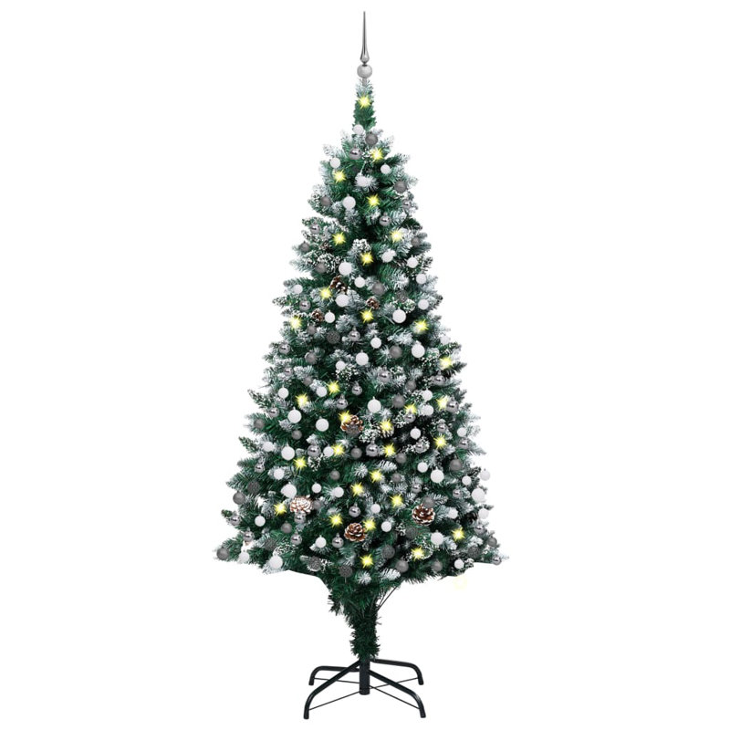 Artificial Christmas Tree with LEDs&Ball Set, 6.89ft H x 3.94ft W x 3.94ft D