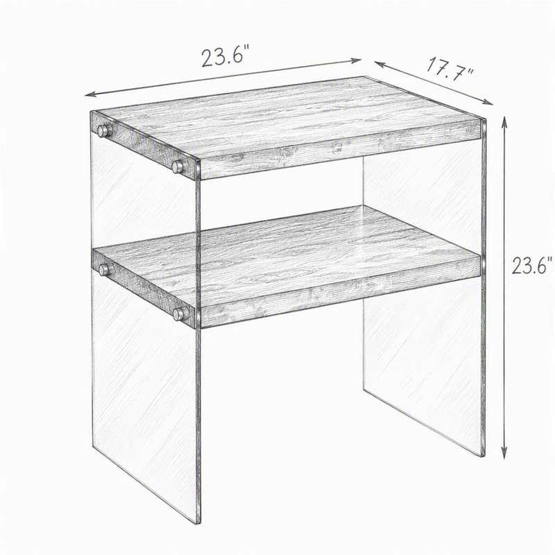 Table d'appoint en panneau de fibres à densité moyenne