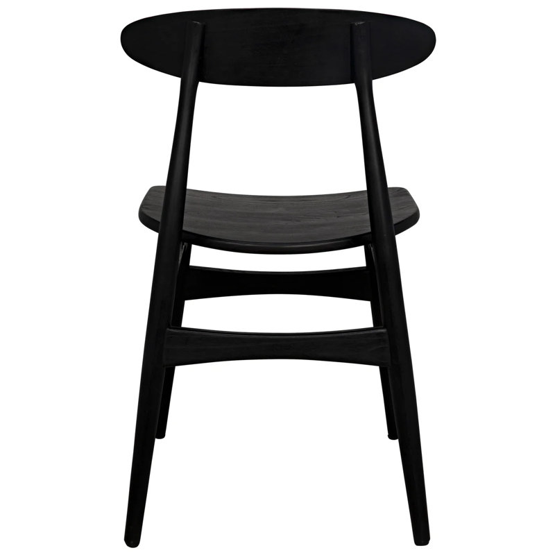 Surf Solid Wood Dining Chair, Charcoal Black