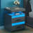 Keimar LED Nightstand with Charging Station, 2 Drawers End Table with Human Sensor 24 Colours Lights-1081628212
