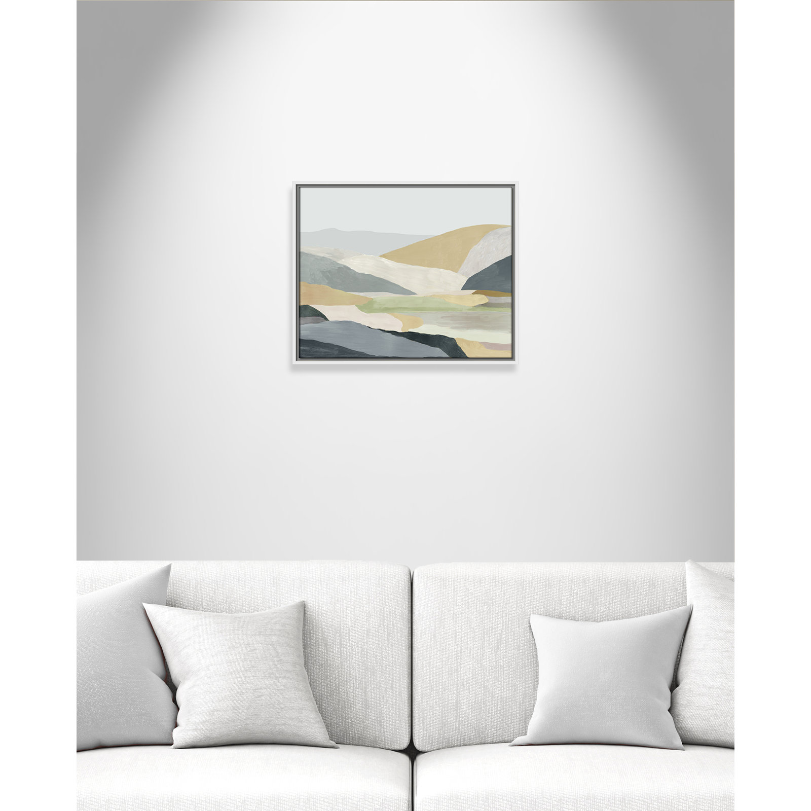 Blair "Warm Hills I" Painting, White Canvas , 17.5" H x 21.5" W x 2" D
