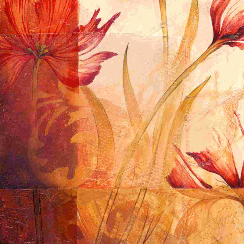 Crimson Floral - impression sur toile tendue, H 12 po x l 12 po