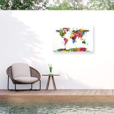 Aquarelle de la carte du Monde