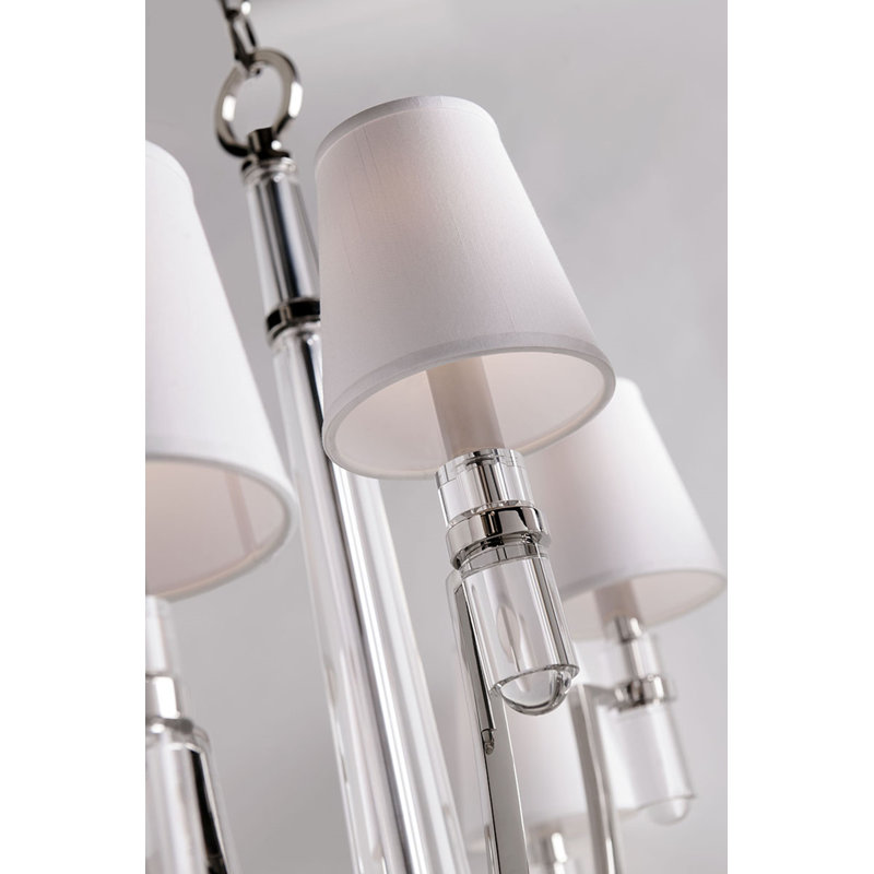Dayton 9 - Light Chandelier, Aged Brass, White