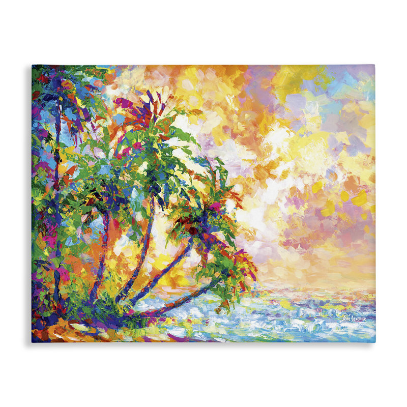 «Full Beach Palms» par Leon Devenice, H 36 po x l 48 po