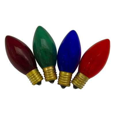Paquet de 4 ampoules de Noël transparentes multicolores C9