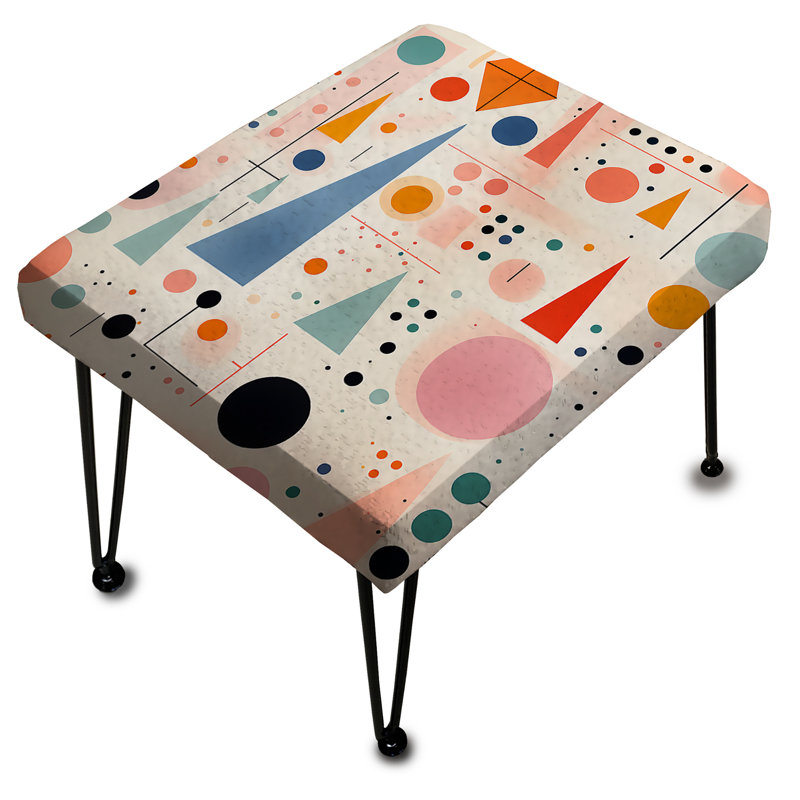 Pink Geometric Forms Pattern - Geometric Rectangle Ottoman