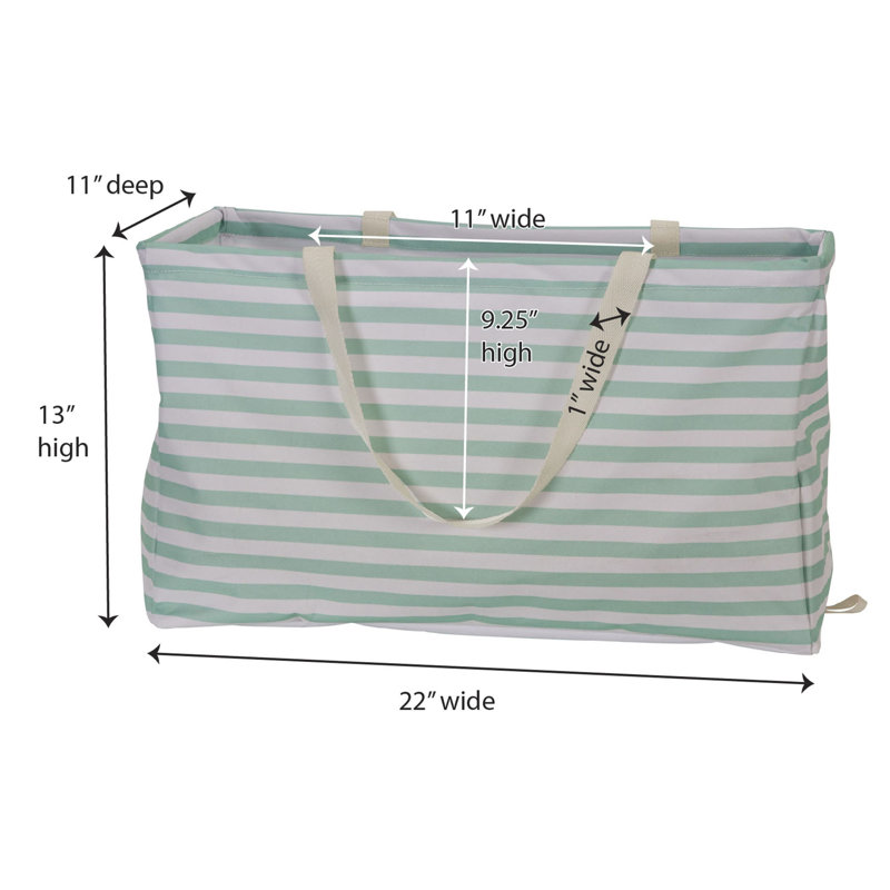 Teal Striped Krush Container All-Purpose Utility Tote, Teal Stripe