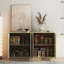 Buffet en bois moderne avec rangement, grand buffet cannelé avec tablettes réglables, crédence, console d'appoint-1339242556
